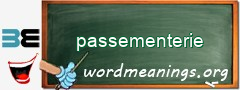 WordMeaning blackboard for passementerie